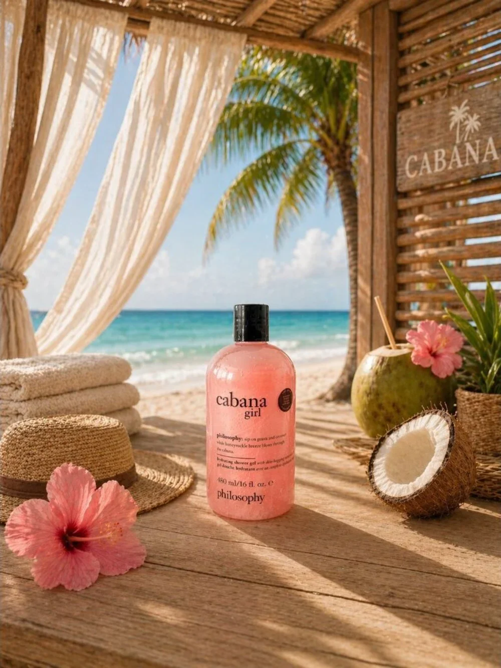 NEW Philosophy Cabana Girl Shampoo Shower Gel & Bubble Bath 16oz 480ml Skin